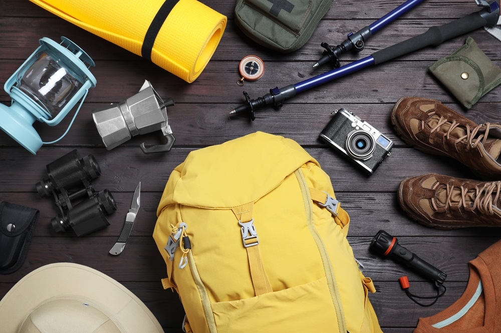 camping and hiking gear